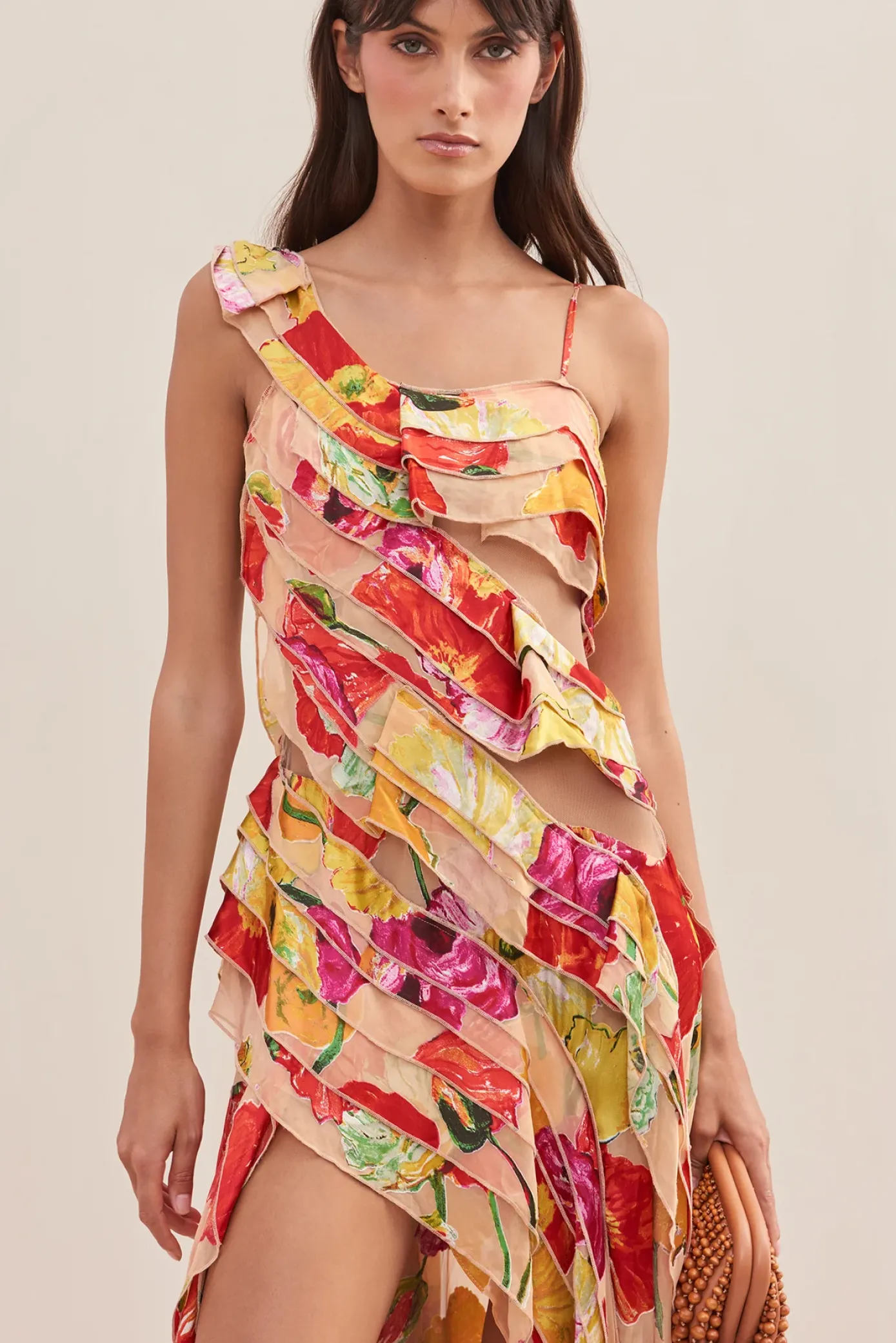 Cult Gaia Gowns>WHITNEY GOWN - Painted Floral