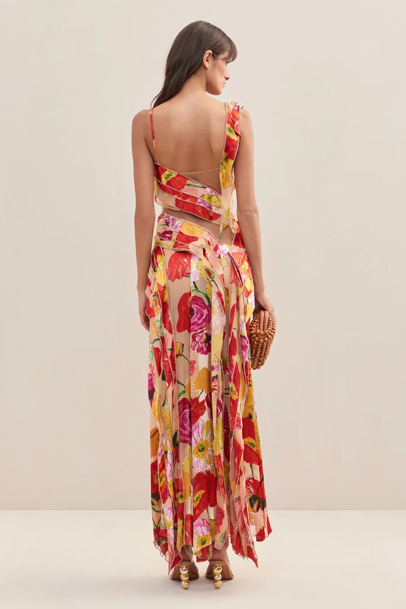 Cult Gaia Gowns>WHITNEY GOWN - Painted Floral