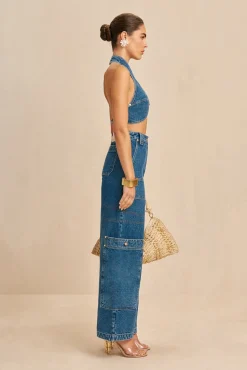 Cult Gaia Bottoms>WYNN PANT - Indigo