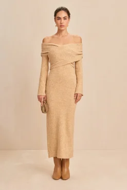 Cult Gaia Knits>ZENNIE KNIT DRESS - Tawn Melange