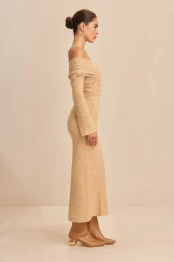 Cult Gaia Knits>ZENNIE KNIT DRESS - Tawn Melange