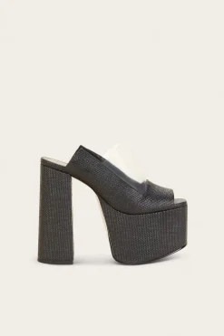 Cult Gaia Evening|Platforms>ZIGGY PLATFORM - Black Raffia